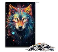 Puzzle 1000 La psichedelia colorata del lupo etereo Puzzle in legno per bambini Famiglia Interazione genitore figlio 75x50cm