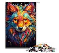 Puzzle 1000 La psichedelia colorata del lupo etereo Puzzle in legno per bambini Famiglia Interazione genitore figlio 75x50cm