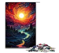 Puzzle 1000 La psichedelia colorata dell'alba del buco nero Puzzle in legno per bambini Interazione tra genitori e figli 75x50cm