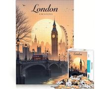 Puzzle 1000 "Londra si risveglia, decorazione da parete, sfida impegnativa, compleanno e Natale 38x26cm