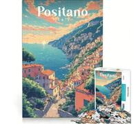 Puzzle 1000 L'ora d'oro su Positano, Giocattolo decorativo da parete, Sfida impegnativa, compleanno e Natale 38x52cm
