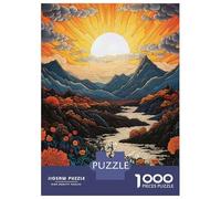 Puzzle 1000 Mountain Landscape with River And Flowers Puzzle Per Adulti Gioco Per Famiglie Analisi E Logica Regali Unici Per Compleanno E Natale 52x38cm/1000pcs