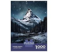 Puzzle 1000 Mountain Peak Snow Night Puzzle Per Adulti Gioco Rompicapo Taglio Di Precisione Regali Unici Per Compleanno E Natale 52x38cm/1000pcs