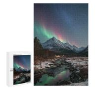 Puzzle 1000 PCS Aurora Borealis Over Snowy Mountains Puzzle Per Adolescenti Migliora La Memoria Allena Il Cervello E Le Mani Giocattoli Avvincenti Per Coltivare La Pazienza 1000 PCS