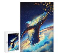 Puzzle 1000 PCS Celestial Whale in Starry Sky Puzzle Per Adolescenti Giochi Rilassanti Sfida Difficile Regali Unici Per Compleanno E Natale 1000 PCS