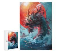 Puzzle 1000 PCS Dragon Rising from Water Puzzle Per Adolescenti Migliorano La Memoria Difficili E Stimolanti Rompicapo Giochi Per Famiglie 1000 PCS