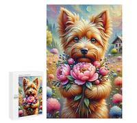 Puzzle 1000 PCS Floral Yorkshire Terrier Fantasy Puzzle Per Adolescenti Migliora La Memoria Allena Il Cervello E Le Mani Giocattoli Avvincenti Per Coltivare La Pazienza 1000 PCS