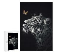 Puzzle 1000 PCS Jaguar with Butterfly Puzzle Per Adulti Puzzle Regalo Di Compleanno Difficile E Sfida Gioco Impegnativo Regali 1000 PCS