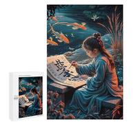 Puzzle 1000 PCS Japanese Girl Lettering Puzzle Per Adolescenti Giochi Rilassanti Sfida Difficile Regali Unici Per Compleanno E Natale 1000 PCS
