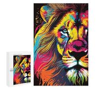 Puzzle 1000 PCS Lion Pop Art Animal Face Puzzle Per Adolescenti Giochi Rilassanti Sfida Difficile Regali Unici Per Compleanno E Natale 1000 PCS