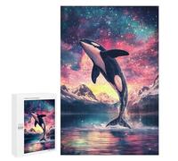 Puzzle 1000 PCS Orca Leaping Into The Stars Puzzle Per Adolescenti Giochi Rilassanti Sfida Difficile Regali Unici Per Compleanno E Natale 1000 PCS