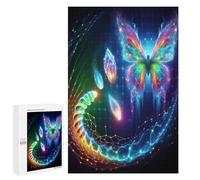 Puzzle 1000 PCS Per Adolescenti Abstract Butterfly with Glowing Elements Puzzle Per Adulti Puzzle Migliora La Memoria Sfida Educativa Riduzione Dello Stress Regali 1000 PCS