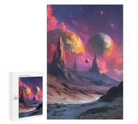 Puzzle 1000 PCS per Adolescenti Alien Landscape with Planets Puzzle per Adulti Gioco Famiglia Un'opera D'arte come regalo per tutta la famiglia 1000 PCS