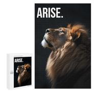 Puzzle 1000 PCS Per Adolescenti Arise Lion Motivation Puzzle Per Adolescenti Migliora La Memoria Difficile Da Completare Divertimento in Famiglia E Serata Di Giochi 1000 PCS