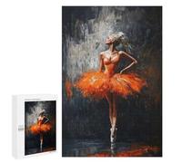 Puzzle 1000 PCS Per Adolescenti Ballerina in Orange Tutu Painting Dark Ballet Artwork Puzzle Per Adulti Giocattoli Antistress Decorazione Perfetta Regali Per La Riduzione Dello Stress 1000 PCS