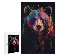 Puzzle 1000 PCS Per Adolescenti Bear in Neon Splatter Puzzle Per Adulti Giocattoli Antistress Difficile Difficile Per È Ideale Come Regalo 1000 PCS