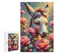 Puzzle 1000 PCS Per Adolescenti Colorful Donkey with Flowers Puzzle Per Adulti Che Migliorano La Memoria Difficili E Stimolanti Regali Di Natale E Compleanno 1000 PCS
