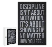 Puzzle 1000 PCS Per Adolescenti Discipline Is About Showing Up, Gym, Hustle, Grind Puzzle Per Adolescenti Migliora La Memoria Difficile Da Completare Divertimento in Famiglia E Serata Di Giochi 1000 P