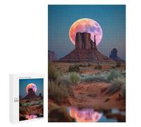 Puzzle 1000 PCS Per Adolescenti Full Moon Over Monument Valley Puzzle Per Adulti Puzzle Migliorano La Memoria Sfida Educativa Regali Unici Per Compleanno 1000 PCS