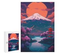 Puzzle 1000 PCS per Adolescenti Giapponese Sunset Lake Puzzle per Adulti Gioco Pratico Decorazione della Casa Compleanno E Natale 1000 PCS