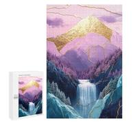 Puzzle 1000 PCS Per Adolescenti Golden Mountain Waterfall Landscape Puzzle Per Adolescenti, Ma Divertenti E Umoristici, Sfida Educativa, Gioco Intellettuale 1000 PCS