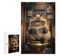 Puzzle 1000 PCS Per Adolescenti Grumpy Cat Reading in Toilet Puzzle Per Adulti Che Migliorano La Memoria Difficili E Stimolanti Regali Di Natale E Compleanno 1000 PCS
