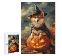 Puzzle 1000 PCS Per Adolescenti Halloween Dog with Jack-o'-Lantern-2 Puzzle Per Adolescenti, Ma Divertenti E Umoristici, Sfida Educativa, Gioco Intellettuale 1000 PCS