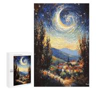 Puzzle 1000 PCS Per Adolescenti Impressionist Inspired Starry Night Puzzle Per Adulti Giochi Rilassanti Quadri Da Parete Offerta Come Regalo Per Tutta La Famiglia 1000 PCS
