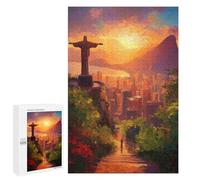 Puzzle 1000 PCS Per Adolescenti Jesus Statue Sunset View Puzzle Per Adolescenti, Ma Divertenti E Umoristici, Sfida Educativa, Gioco Intellettuale 1000 PCS