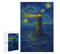 Puzzle 1000 PCS Per Adolescenti Lighthouse Under Starry Night Sky Puzzle Per Adulti Giocattoli Antistress Decorazione Perfetta Regali Per La Riduzione Dello Stress 1000 PCS