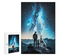 Puzzle 1000 PCS per Adolescenti Man and Dogs Stargazing Puzzle Giochi Famiglia Assemblaggio Modelli Compleanno E Natale 1000 PCS