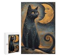 Puzzle 1000 PCS Per Adolescenti Mystical Black Cat Art Puzzle Per Adulti Giocattoli Fai Da Te Ma Divertenti E Umoristici Sfida Educativa 1000 PCS
