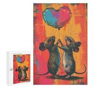 Puzzle 1000 PCS Per Adolescenti Rat Love Balloon Art Print Puzzle Per Adolescenti Analisi E Logica Allena Il Tuo Cervello E Le Tue Mani Gioco Di Sfida Unico 1000 PCS