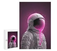 Puzzle 1000 PCS Per Adolescenti Space Suit with Pink Paint Drips Puzzle Per Adulti Puzzle Migliora La Memoria Sfida Educativa Riduzione Dello Stress Regali 1000 PCS