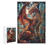 Puzzle 1000 PCS per Adolescenti Stained Treasure Dragon Puzzle per Adulti Gioco Famiglia Un'opera D'arte come Regalo per Tutta La Famiglia 1000 PCS