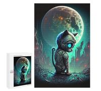 Puzzle 1000 PCS Per Adolescenti Steampunk Cat Moon-3 Puzzle Per Adulti Giocattoli Fai Da Te Ma Divertenti E Umoristici Sfida Educativa 1000 PCS