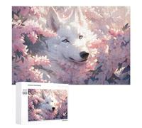 Puzzle 1000 PCS Per Adulti Cherry Blossom Wolf Serenity Puzzle Per Adulti Giochi Per Famiglie Difficili Difficili Per Compleanno, Natale 1000 PCS
