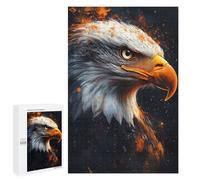 Puzzle 1000 PCS Per Adulti Eagle Portrait with Orange Splatter Puzzle Per Adulti Giochi Rilassanti Analisi E Logica Riduzione Dello Stress Regali 1000 PCS