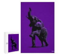 Puzzle 1000 PCS Per Adulti Elephant Silhouette - Majestic Strength on Purple Puzzle Rompicapo Gioco Regalo Per Donne Attività Divertenti Da Fare A Casa 1000 PCS