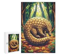 Puzzle 1000 PCS Per Adulti Pangolin in Forest Stained Glass Style Puzzle Rompicapo Gioco Regalo Per Donne Attività Divertenti Da Fare A Casa 1000 PCS