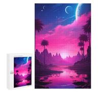 Puzzle 1000 PCS Per Adulti Sunset Synthwave Reverie Puzzle Per Adulti Giochi Rilassanti Gara Di Velocità Manuale Per Compleanno, Natale 1000 PCS
