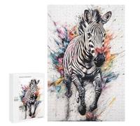 Puzzle 1000 PCS Per Adulti Zebra Abstract Watercolor Puzzle Per Adulti Giochi Per Famiglie Difficili Difficili Per Compleanno, Natale 1000 PCS