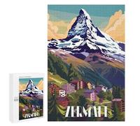 Puzzle 1000 PCS Per Adulti Zermatt Mountain Village Puzzle Per Adulti Giochi Rilassanti Regali Per Donne Per Compleanno, Natale 1000 PCS