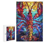 Puzzle 1000 PCS Stained Glass Lobster Artwork Puzzle Per Adolescenti Migliorano La Memoria Difficili E Stimolanti Rompicapo Giochi Per Famiglie 1000 PCS