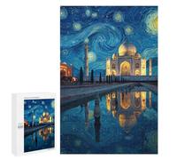 Puzzle 1000 PCS Starry Night Taj Mahal Reflection -1 Puzzle Per Adulti Schema Di Assemblaggio Sfida Educativa Regali Di Compleanno E Unici 1000 PCS