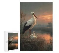 Puzzle 1000 PCS Storks Nesting by The Lake Puzzle Per Adulti Puzzle Regalo Di Compleanno Difficile E Sfida Gioco Impegnativo Regali 1000 PCS