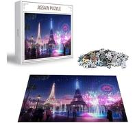 Puzzle 1000 Pezzi, 3 4 5 Anni Puzzle Città 6 7 8 Anni Giochi Educativi Sostenibili Con Motivi Per Adulti Da Gioco in Legno Di Alta Qualità Jigsaw Vista notturna per Gioco Familiare, Regalo H-1640