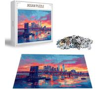 Puzzle 1000 Pezzi, 3 4 5 Anni Puzzle Città 6 7 8 Anni Giochi Educativi Sostenibili Con Motivi Per Adulti Da Gioco in Legno Di Alta Qualità Jigsaw Vista notturna per Gioco Familiare, Regalo H-1613
