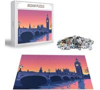 Puzzle 1000 Pezzi, 3 4 5 Anni Puzzle Città 6 7 8 Anni Giochi Educativi Sostenibili Con Motivi Per Adulti Da Gioco in Legno Di Alta Qualità Jigsaw Paesaggio per Gioco Familiare, Regalo Natale H-7661
