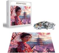 Puzzle 1000 Pezzi, 3 4 5 Anni Puzzle Giappone 6 7 8 Anni Giochi Educativi Sostenibili Con Motivi Per Adulti Da Gioco in Legno Di Alta Qualità Jigsaw Donna per Gioco Familiare, Regalo Natale H-5051